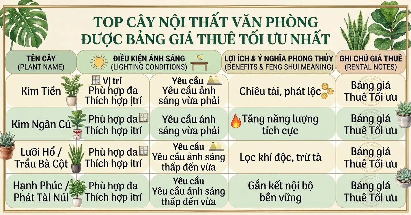 Dịch vụ cho thuê cây cảnh Green Homes báo giá cây cảnh nội thất văn phòng